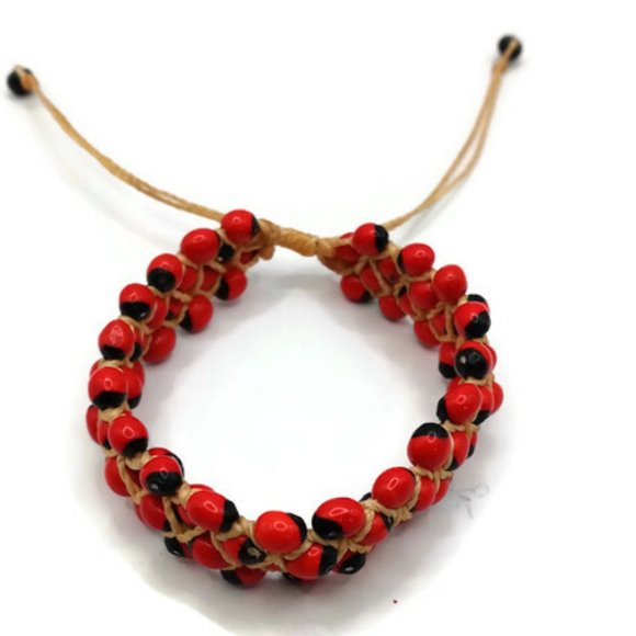 Handmade Huayruro seed thread bracelet Spiritual amulet - Picture 7 of 8